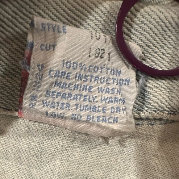 VTG 80s Baby GUESS Jean Jacket G Marciano Sunglasses Graphic 6 Light Wash Denim - Picture 8 of 8